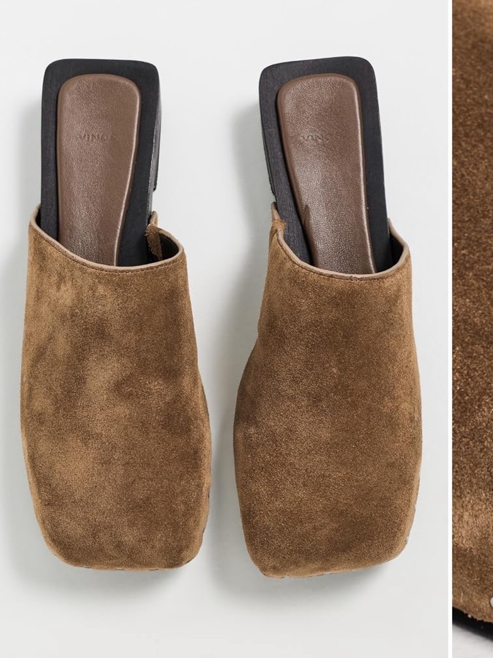 Vince Suede Mule Clogs in Brown - Picture 2 of 3
